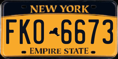 NY license plate FKO6673