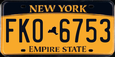 NY license plate FKO6753