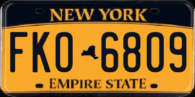NY license plate FKO6809