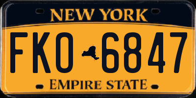 NY license plate FKO6847