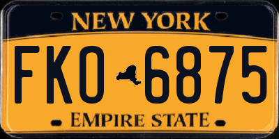 NY license plate FKO6875