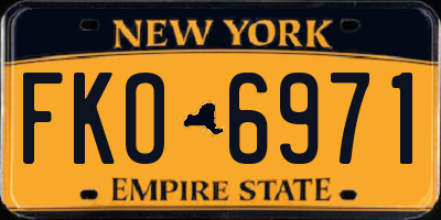 NY license plate FKO6971