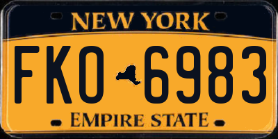 NY license plate FKO6983