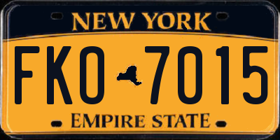 NY license plate FKO7015