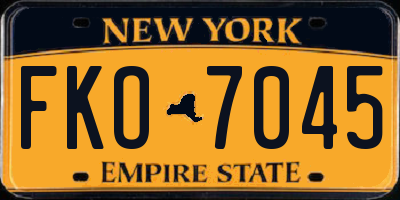 NY license plate FKO7045