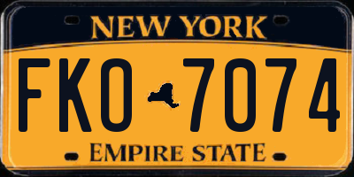 NY license plate FKO7074
