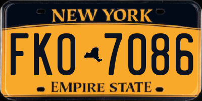 NY license plate FKO7086