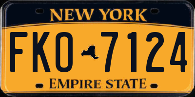 NY license plate FKO7124