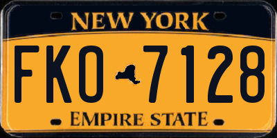 NY license plate FKO7128