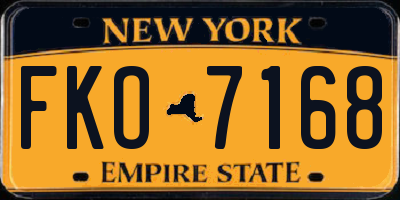 NY license plate FKO7168