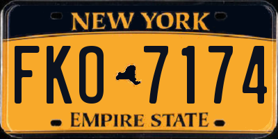 NY license plate FKO7174