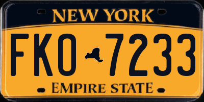 NY license plate FKO7233