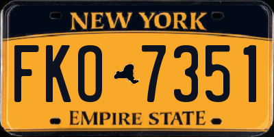 NY license plate FKO7351