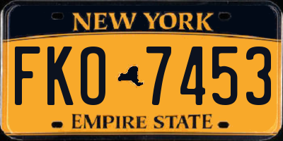 NY license plate FKO7453