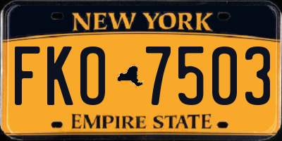 NY license plate FKO7503
