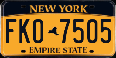NY license plate FKO7505