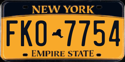 NY license plate FKO7754