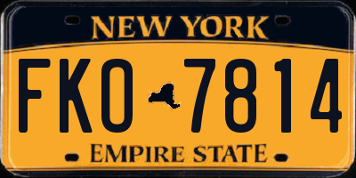 NY license plate FKO7814