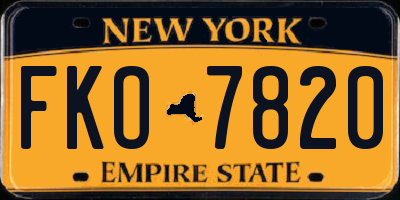 NY license plate FKO7820