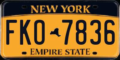 NY license plate FKO7836