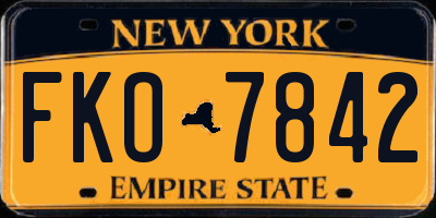 NY license plate FKO7842