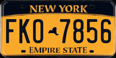 NY license plate FKO7856