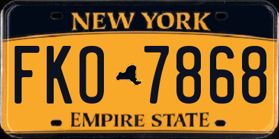 NY license plate FKO7868