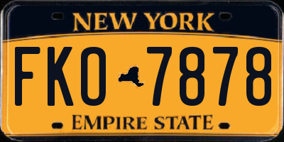 NY license plate FKO7878