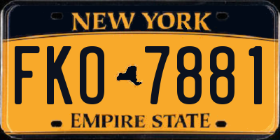 NY license plate FKO7881