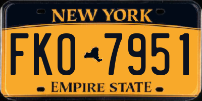 NY license plate FKO7951
