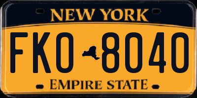 NY license plate FKO8040