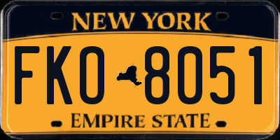 NY license plate FKO8051