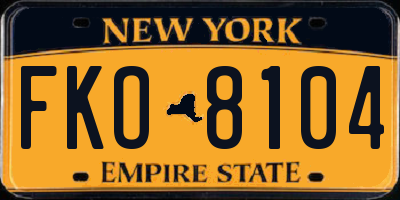NY license plate FKO8104