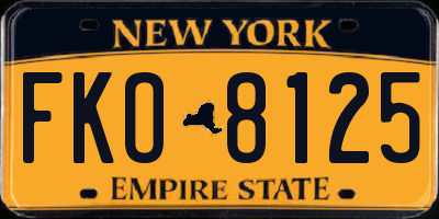 NY license plate FKO8125