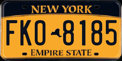 NY license plate FKO8185