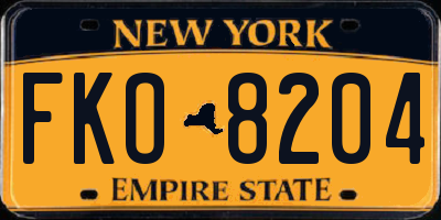 NY license plate FKO8204