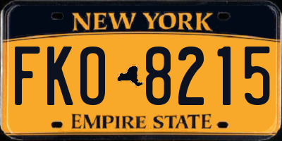NY license plate FKO8215