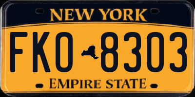 NY license plate FKO8303