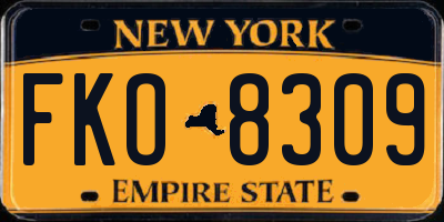 NY license plate FKO8309