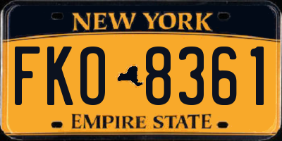 NY license plate FKO8361