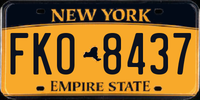 NY license plate FKO8437