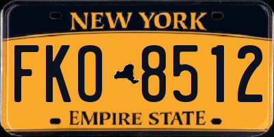 NY license plate FKO8512