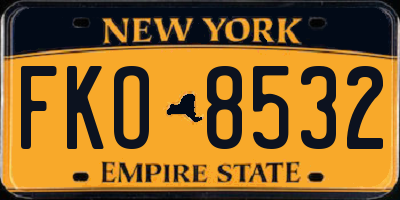 NY license plate FKO8532