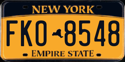 NY license plate FKO8548