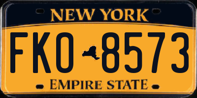 NY license plate FKO8573