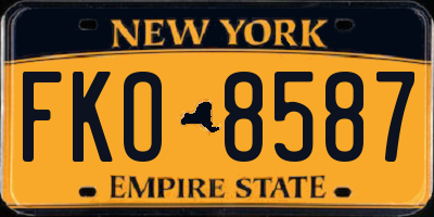 NY license plate FKO8587