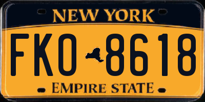 NY license plate FKO8618