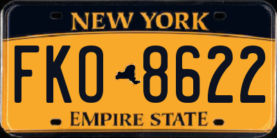 NY license plate FKO8622