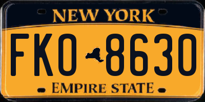 NY license plate FKO8630