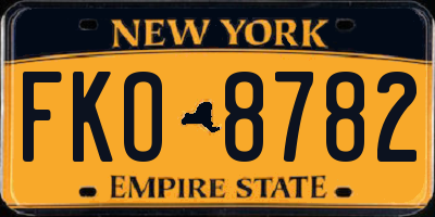 NY license plate FKO8782